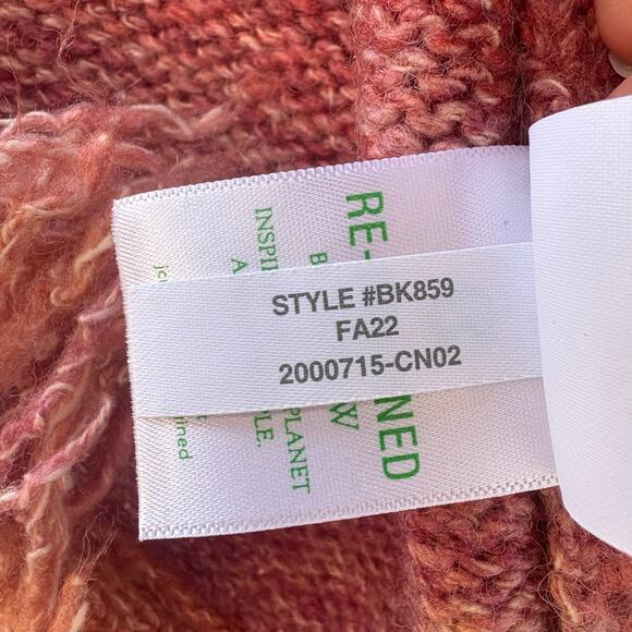 J. Crew Maxi Dress Sz L Pink Space Dyed Knit Fringe Hem Bishop Sleeve NEW - Picture 12 of 15